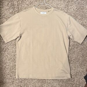 Primark Beige Waffle-Knit Short Sleeve Crew Tee